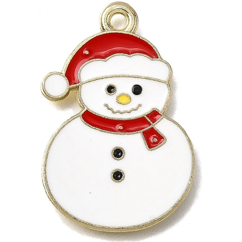 Golden Snowman Enamel Pendant from Christmas Series — Charms & Pendants