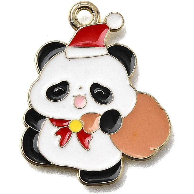 Pendentif Panda en Émail Alliage - Série Noël - 24x20.5mm — Breloques et pendentifs
