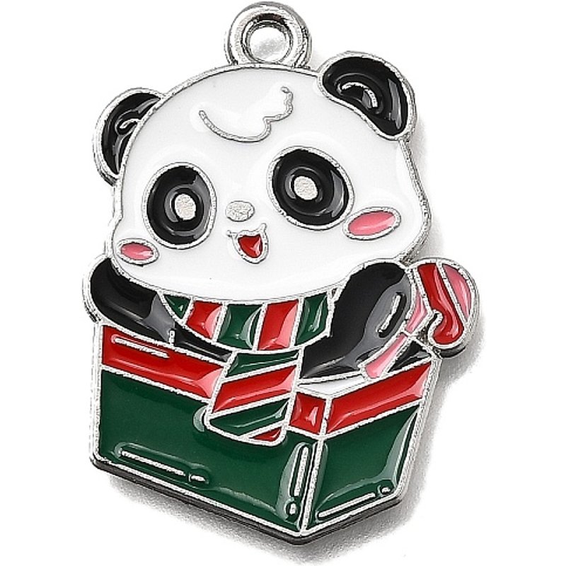 Alloy Enamel Panda Pendant - Christmas Series - Gift Box — Charms & Pendants