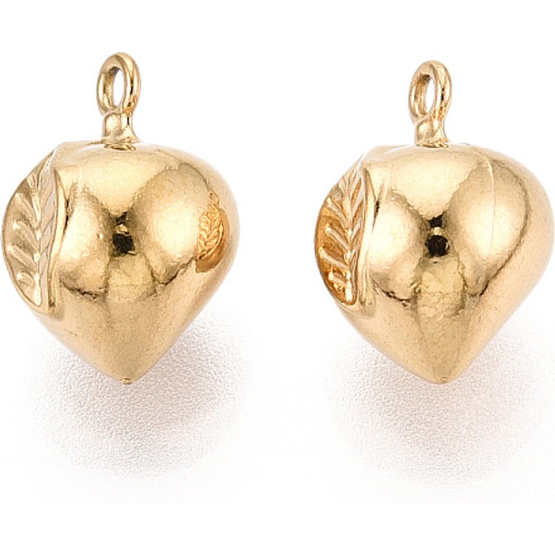 Charm en Acier Inoxydable 304 avec Plaquage en Or 18K - Pêche — Breloques et pendentifs