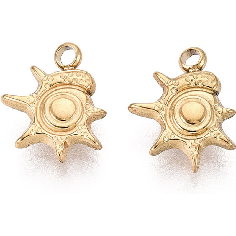 304 Stainless Steel Conch Charm with 18K Gold Plating — Charms & Pendants