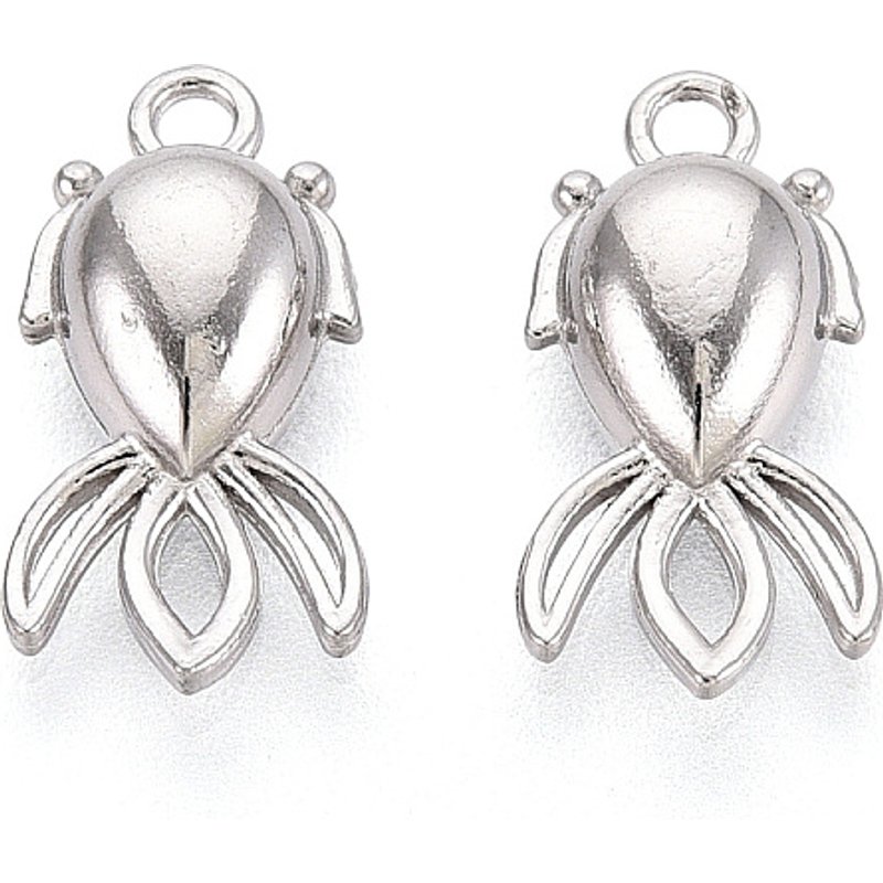 Charm en Acier Inoxydable Poisson Doré, Anti-Oxydation, 13x7x3mm — Breloques et pendentifs