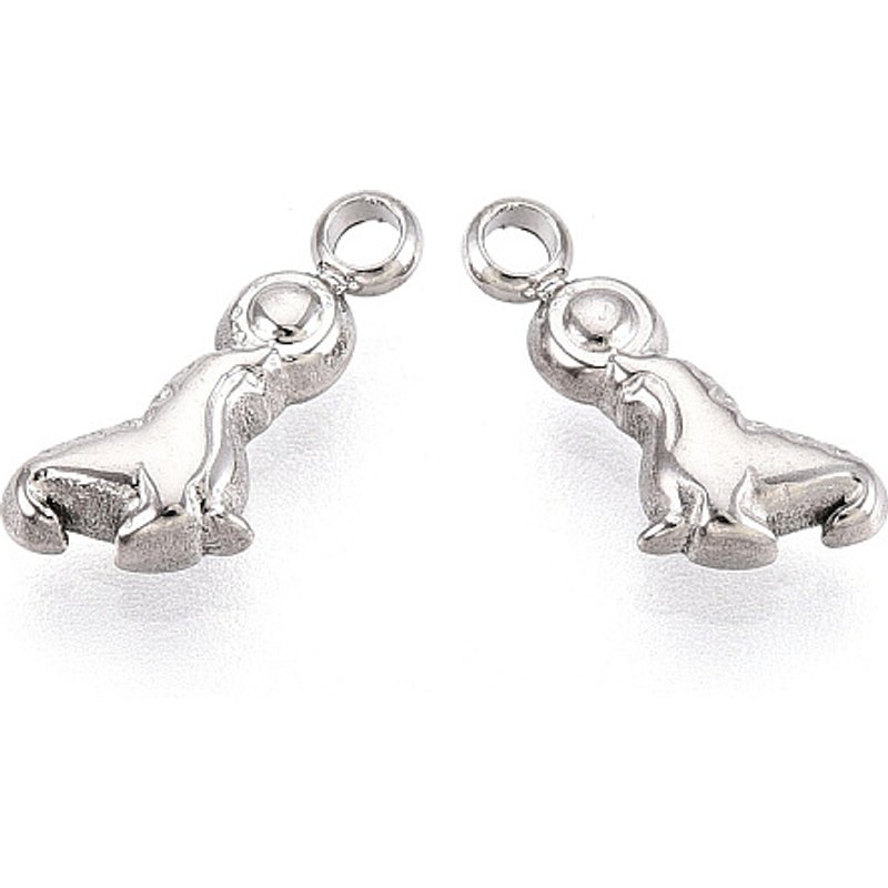 304 Stainless Steel Sea Dog Charm, Anti-Tarnish, 13x5.5x3mm — Charms & Pendants