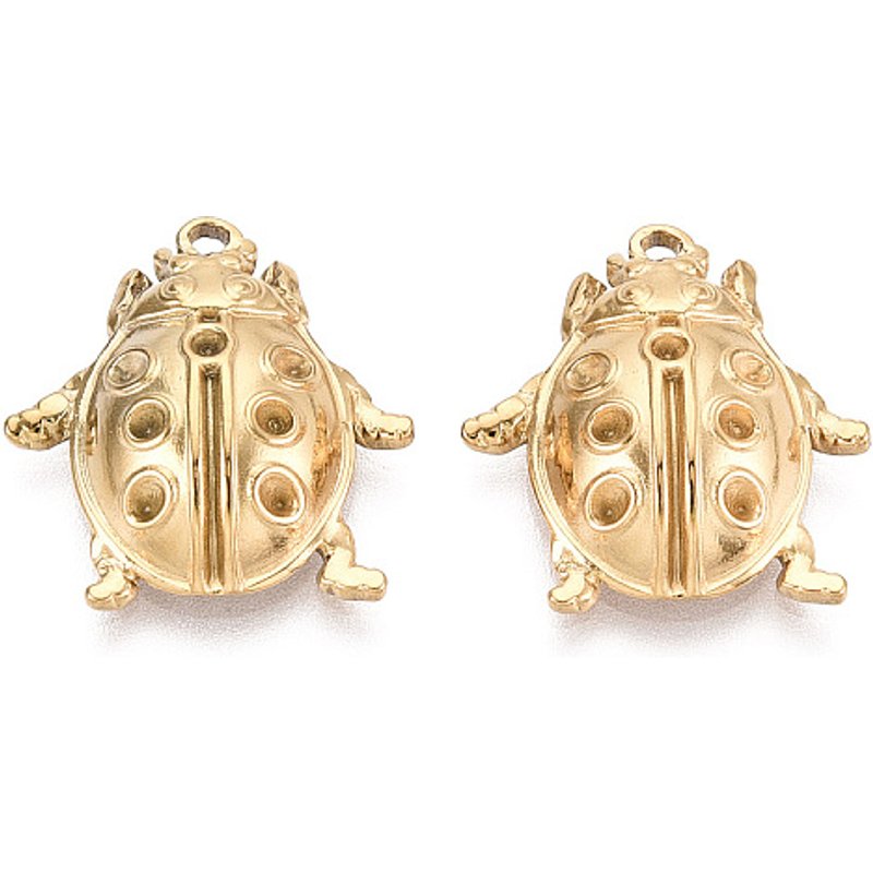 304 Stainless Steel Ladybug Pendant Rhinestone Settings — Jewelry Findings