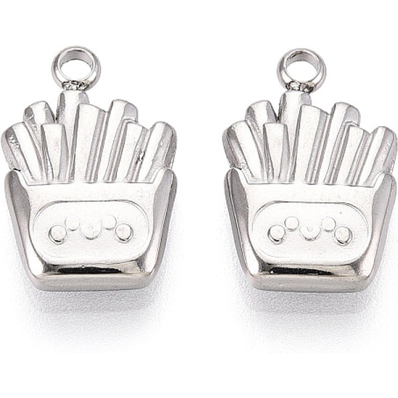 Pendentif Charm Frites en Acier Inoxydable 304 — Breloques et pendentifs