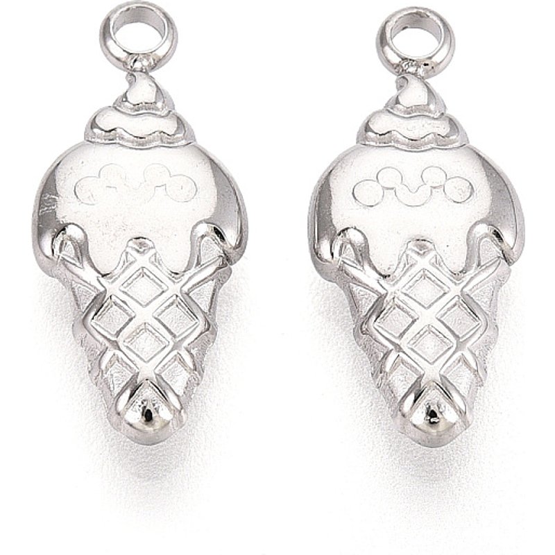 Pendentif en Acier Inoxydable 304, Charm en Crème Glacée, Anti-Oxydation — Breloques et pendentifs