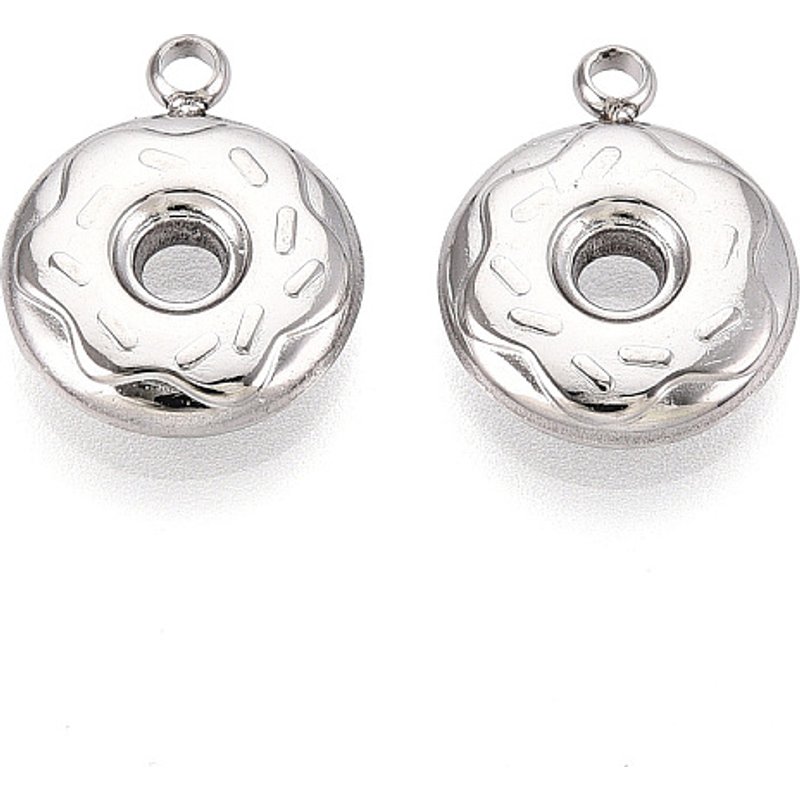 Charm Donut en Acier Inoxydable 304 - Anti-Tarnish, 15x12x3mm — Breloques et pendentifs