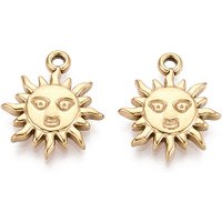 Pendentif en Acier Inoxydable 304 avec Charm Soleil en Plaqué Or 18K — Breloques et pendentifs