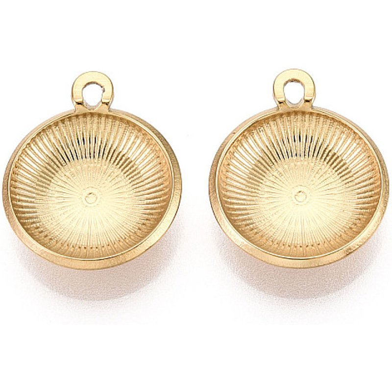 Réglages de cabochon en acier inoxydable 304, plaqué or 18K — Accessoires pour bijoux