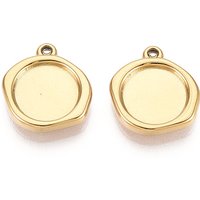 Réglages de cabochon en acier inoxydable 304 avec plaquage or 18K