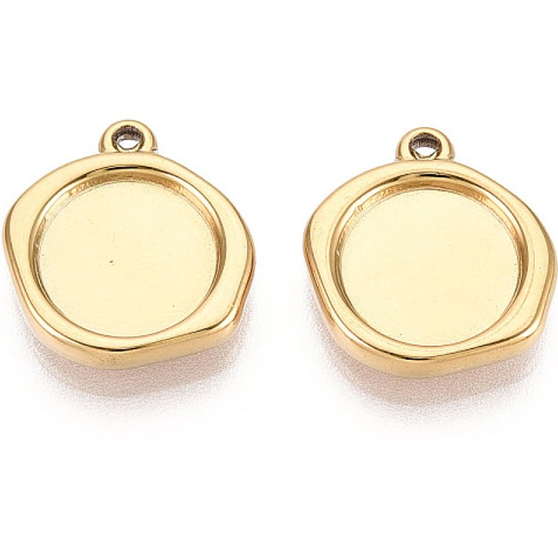 Réglages de cabochon en acier inoxydable 304 avec plaquage or 18K — Accessoires pour bijoux