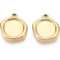 Réglages de cabochon en acier inoxydable 304 avec placage en or 18K — Accessoires pour bijoux