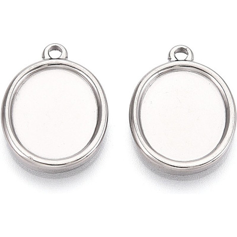 Réglages de cabochon ovale en acier inoxydable 304