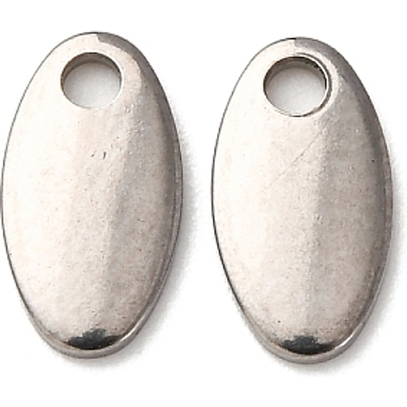 304 Stainless Steel Chain Extender Drop, Oval, 8.5x4.5mm — Charms & Pendants