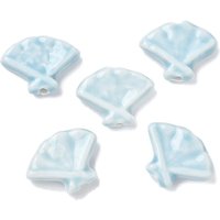 Perles en porcelaine faites à la main, design Famille Rose, turquoise pâle