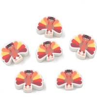 Handmade Polymer Clay Beads, Printed FireBrick, 7.5-9x10-11mm — Jewelry Beads