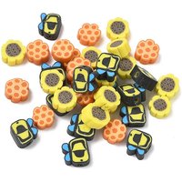 Handmade Polymer Clay Beads, Bees, Flower, Honeycomb, Mixed Color