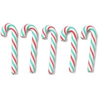 Handmade Polymer Clay Candy Cane Beads, No Hole, Red
