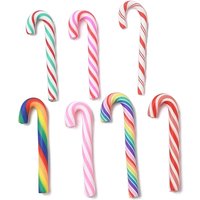 Handmade Polymer Clay Candy Cane Beads, No Hole, Mixed Colors — Jewelry Beads