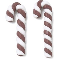Perles en Argile Polymère Fait Main, Candy Cane, Sans Trou, Camel