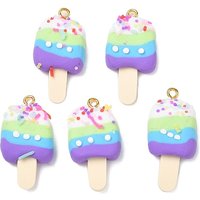 Pendants en Argile Polymère Faits Main en Forme de Crème Glacée avec Boucles en Fer — Breloques et pendentifs