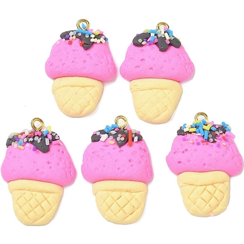 Pendants en argile polymère faits à la main avec boucles en fer — Breloques et pendentifs