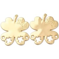 Pendentif en alliage Trèfle avec plaquage doré — Breloques et pendentifs