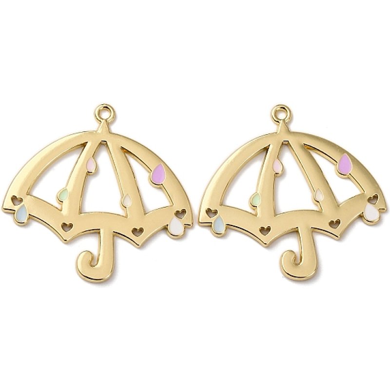 Alloy Enamel Umbrella Pendant with Rack Plating — Charms & Pendants