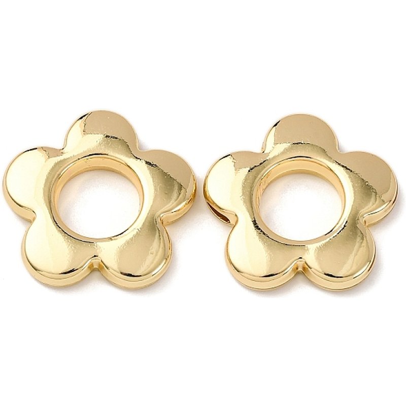 Golden Flower Alloy Pendant with Rack Plating