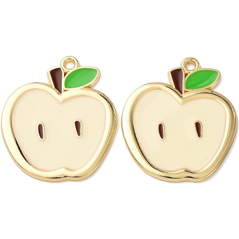 Pendentif en Émail Alliage Pomme avec Plaquage Doré — Breloques et pendentifs