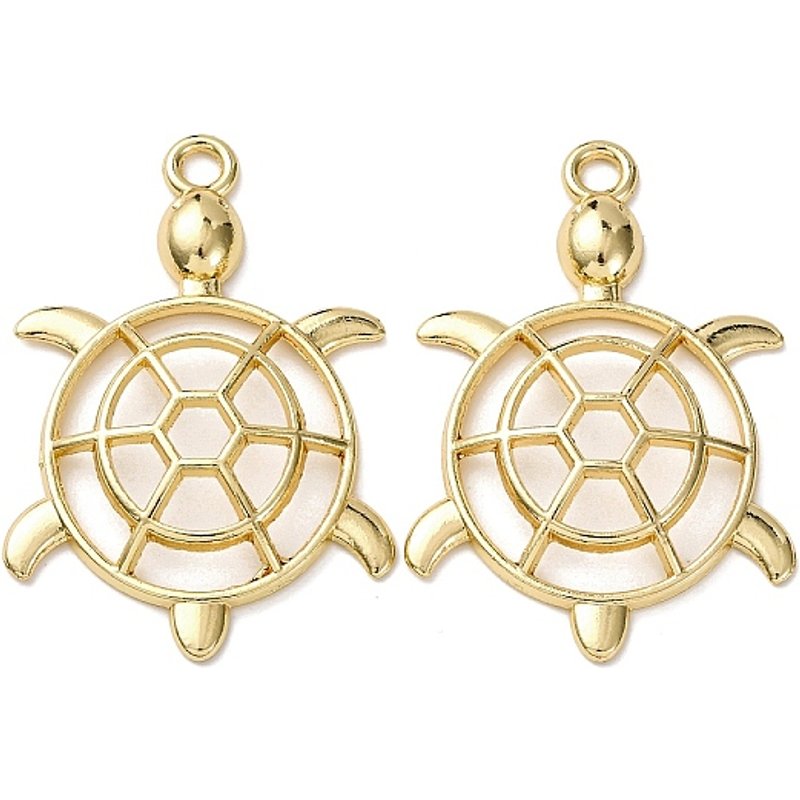 Pendentif Grand en Alliage avec Design de Tortue et Finition Plaquée — Breloques et pendentifs