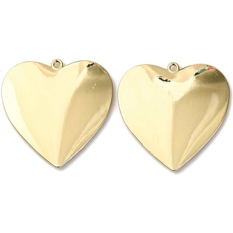 Pendentif en alliage en forme de cœur doré avec plaquage rack, 48x47.5mm — Breloques et pendentifs