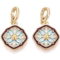 Brass Pave Clear Cubic Zirconia Fold Over Clasps with Enamel, Light Sky Blue — Jewelry Findings