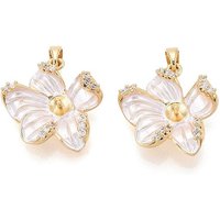 Spray Painted Brass Pave Cubic Zirconia Peg Bails for Beads — Jewelry Findings