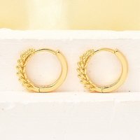 Ring Brass Hoop Earrings, 18K Gold Plated, Nickel Free, 17x3.5mm — Hoop Earrings