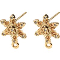 Snowflake Brass Micro Pave Cubic Zirconia Earring Findings — Jewelry Findings