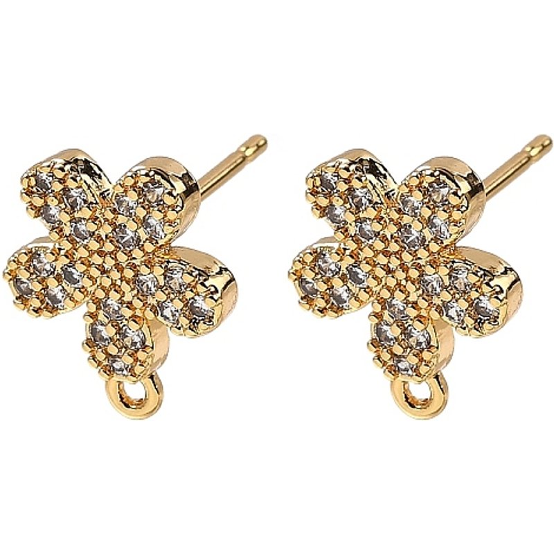 Trouvailles de boucles d'oreilles en zircon cubique micro pavé en laiton — Accessoires pour bijoux