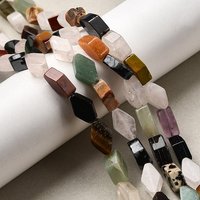 Brins de perles en pierres précieuses mélangées, rhomboïdes, 32pcs — Perles à bijoux