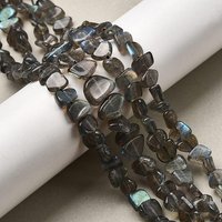 Brins de perles de labradorite naturelle, nuggets, 6-10x7-11mm, trou de 0,5mm