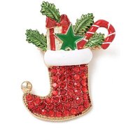 Broche en Rhinestones de Noël pour Sac à Dos et Vêtements