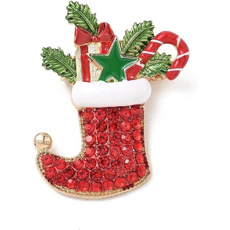 Christmas Rhinestone Brooch for Backpack and Clothing — Brooches