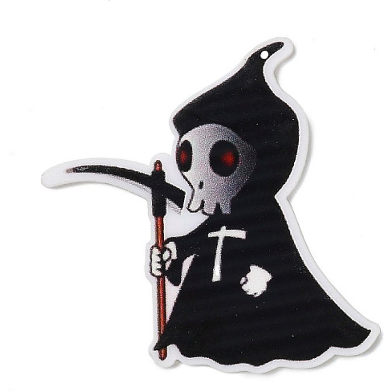 Halloween Skeleton Acrylic Pendant, 39mm x 38mm — Charms & Pendants