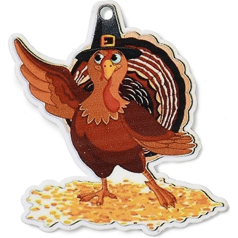 Thanksgiving Day Chick Printed Acrylic Pendant 37x32.5mm — Charms & Pendants