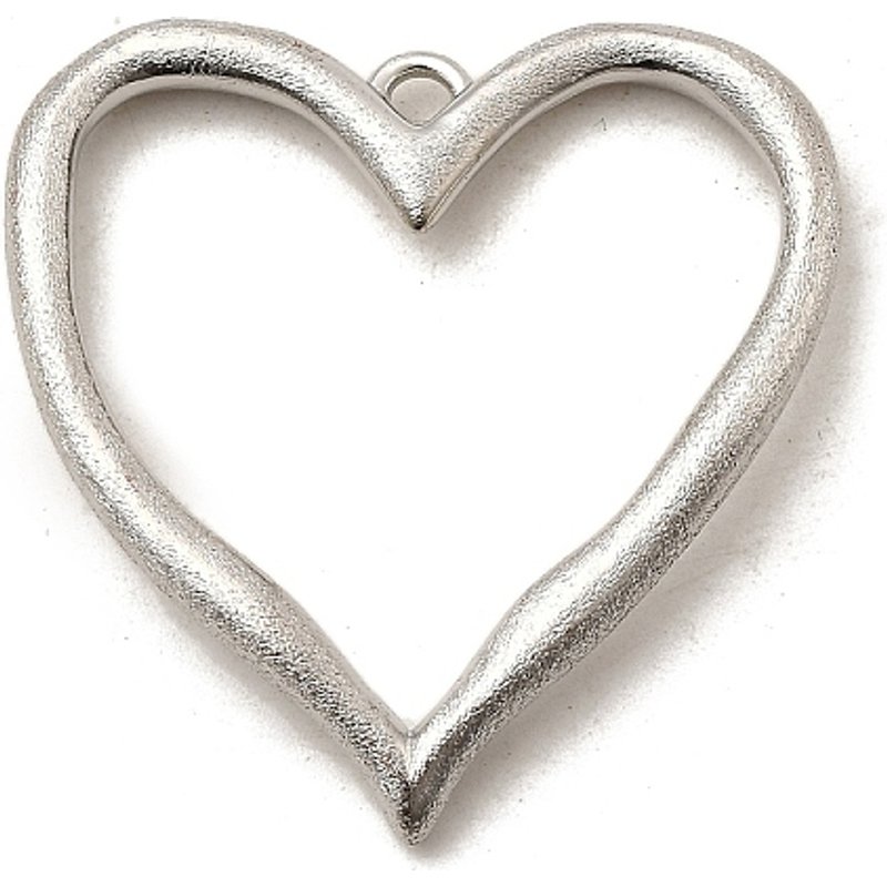 Matte Rack Plating Brass Heart Charms, Cadmium & Lead Free — Charms & Pendants