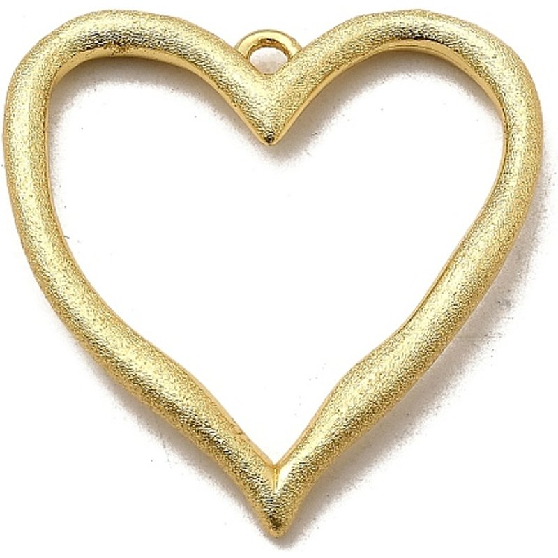 Rack Plating Brass Heart Charms, 18K Gold Plated — Charms & Pendants