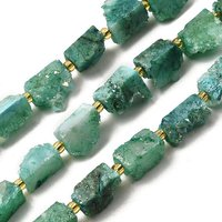 Brins de perles en agate druzy naturelle électroplaquée, vert mer — Perles à bijoux