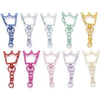 Alloy Swivel Clasps, Crown, Cadmium Free, Mixed Color — Jewelry Findings