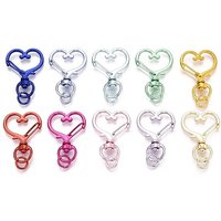 Attaches à bascule en alliage, cœur, sans cadmium ni plomb, couleurs variées — Accessoires pour bijoux
