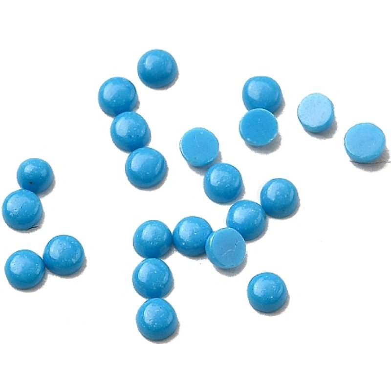 Synthetic Turquoise Cabochons, Half Round, 2mm — Loose Gemstones