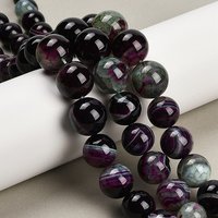 Brins de perles en agate bandée naturelle graduée, violet, 6-16mm